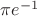$\pi e^{-1}$