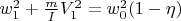 $w_1^2+\frac{m}{I}V_1^2=w_0^2(1-\eta)$