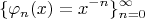 $$\{\varphi_n(x)=x^{-n}\}_{n=0}^\infty$