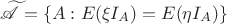 $\widetilde{\mathscr{A}}=\{A: E(\xi I_A)=E(\eta I_A)\}$