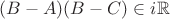 $(B - A)(B - C)\in i\mathbb R$ $(B - A)(B - C)\in i\mathbb R$