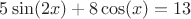 $5\sin(2x)+8\cos(x)=13$