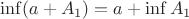 $\inf (a+A_1)=a+\inf A_1$