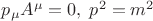 $p_\mu A^\mu = 0, \; p^2 = m^2$