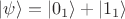$\left| \psi  \right\rangle  = \left| {{0_1}} \right\rangle  + \left| {{1_1}} \right\rangle $