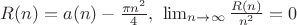 $ R(n)=a(n)-\frac{\pi n^2}{4}, \ \lim_{n\to \infty }\frac{R(n)}{n^2}=0$