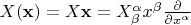 $X(\mathbf x)=X\mathbf x=X^\alpha_\beta x^\beta\frac{\partial}{\partial x^\alpha}$