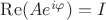 $\operatorname{Re}(Ae^{i\varphi})=I$