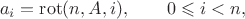 $$a_i=\operatorname{rot}(n,A,i),\qquad 0\leqslant i<n,$$