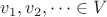 $v_1, v_2, \dotsb \in V$