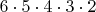 ${6\cdot5\cdot4\cdot3\cdot2}$