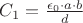 $C_1=\frac{\epsilon_0 \cdot a\cdot b}{d}$