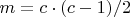 $m=c\cdot (c-1)/2$