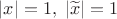$|x| = 1,\; |\widetilde{x}| = 1$