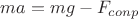 $ma = mg-F_{conp}$