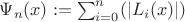 $\Psi_n(x):=\sum_{i=0}^{n}(|L_i(x)|)
$