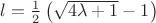 $l=\frac{1}{2}\left(\sqrt{4\lambda+1}-1 \right)$