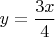 $y=\dfrac{3x}{4}$