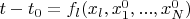 $t-t_0=f_l(x_l,x_1^0,...,x_N^0)$