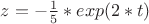 $z=-\frac15*exp(2*t)$