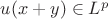 $u(x+y) \in L^p$