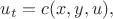 $u_t=c(x,y,u),$