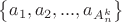 $\[\left\{ {{a_1},{a_2},...,{a_{A_n^k}}} \right\}\]$