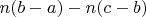 $n(b-a)-n(c-b)$