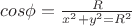 $cos{\phi}=\frac{R}{x^2+y^2=R^2}$