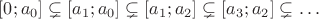 $[0; a_0]\subsetneq [a_1; a_0]\subsetneq [a_1; a_2]\subsetneq [a_3; a_2]\subsetneq \ldots$