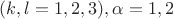 $(k,l=1,2,3), \alpha=1,2$