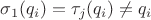 $\sigma_1(q_i)=\tau_j(q_i) \ne q_i$