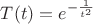 $T(t) = e^{-\frac{1}{t^2}}$