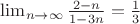 $\lim_{n \to \infty} \frac {2-n}{1-3n} = \frac13$