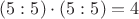 $(5:5)\cdot(5:5)=4$