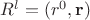 $R^l=(r^0,\mathbf r)$