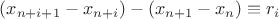 $(x_{n+i+1}-x_{n+i})-(x_{n+1}-x_{n})\equiv r_i$