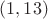$(1,13)$