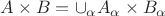 $A \times B = \cup_\alpha A_\alpha \times B_\alpha$