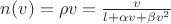 $n(v) = \rho v = \frac{v}{l + \alpha v + \beta v^2}$
