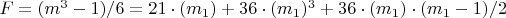 $F=(m^3-1)/6=21\cdot(m_1)+36\cdot(m_1)^3+36\cdot(m_1)\cdot(m_1-1)/2$