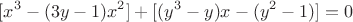 $$[x^3-(3y-1)x^2]+[(y^3-y)x-(y^2-1)]=0$$