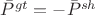 $\bar{P}^{gt}=-\bar{P}^{sh}$