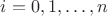 $i=0,1,\dots,n$ $i=0,1,\dots,n$