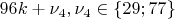 $96k+\nu_4, \nu_4\in\{29; 77\}$