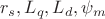 $r_s, L_q, L_d, \psi_m$