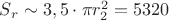 $S_r \sim 3,5 \cdot \pi r_2^2 = 5320 $ $S_r \sim 3,5 \cdot \pi r_2^2 = 5320 $