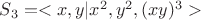 $S_3 = <x,y|x^2,y^2,(xy)^3>$