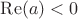 $\operatorname{Re}(a)<0$