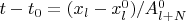 $t-t_0=(x_l-x_l^0)/A_{l+N}^0$
